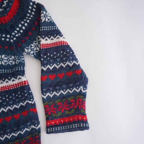 VTG Tiara International Fair Isle Zip Cardigan 45% Cotton Cabincore Holiday L - Picture 4 of 11